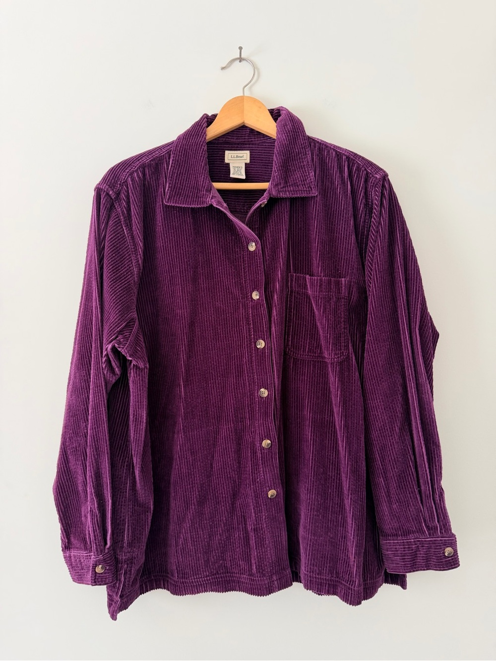 L.L. Bean Purple Corduroy Button Down Shirt